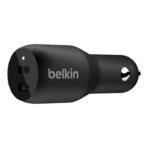 Belkin Dual USB-C 36W – Fast Car Charging for Two Devices