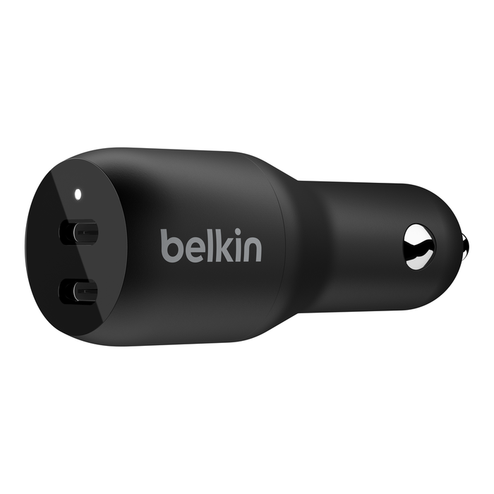 6afbd4eac9d8aef8_CCB002btBK_DualUSB-C_CarCharger36W_Hero Belkin Dual USB-C 36W – Fast Car Charging for Two Devices - Image 1
