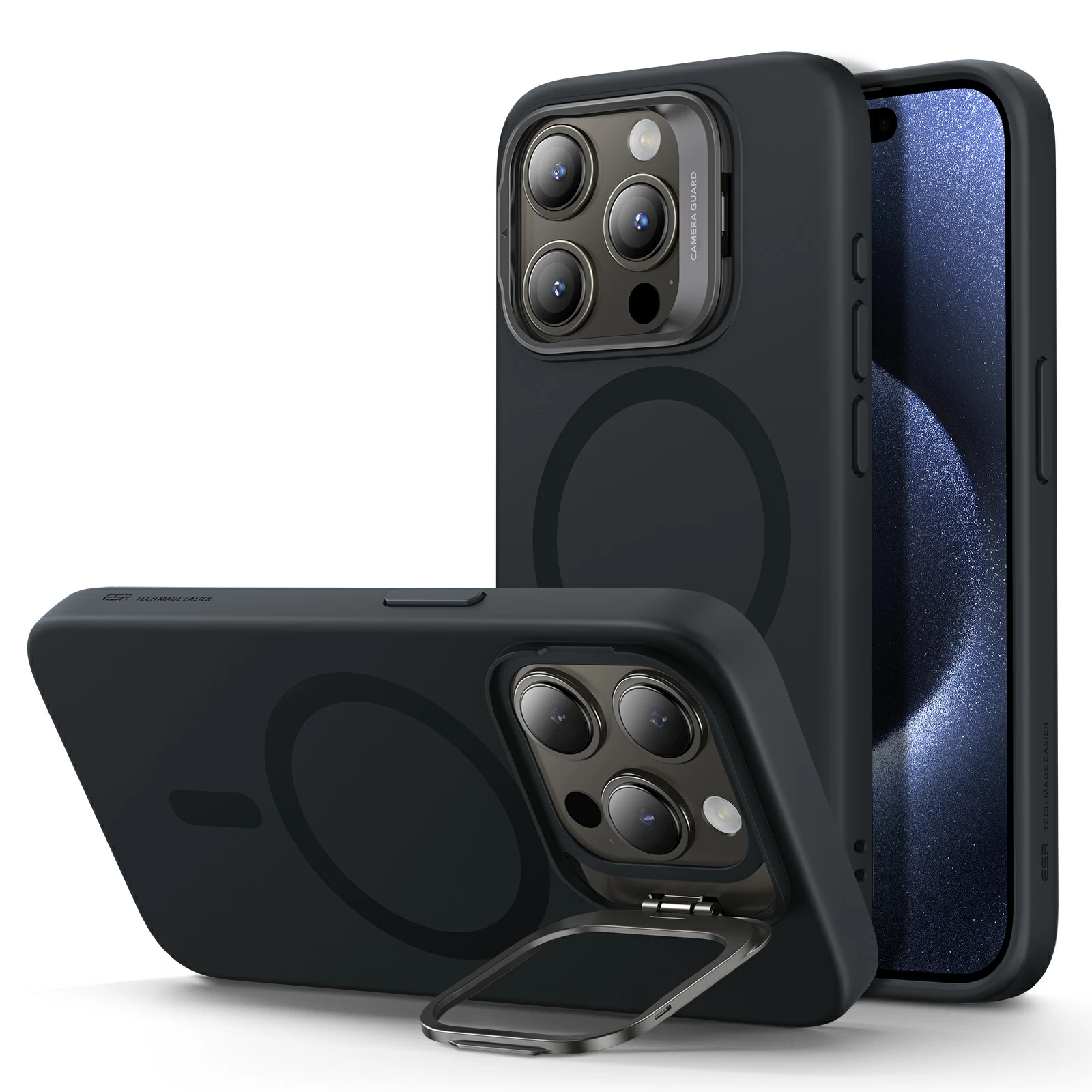 YS-iPhone-15-Pro-Cloud-Soft-Case-with-Stash-Stand-HaloLock-C01-ZT01-1 ESR Soft Case with Stash Stand – iPhone 15 Pro Max - Image 1