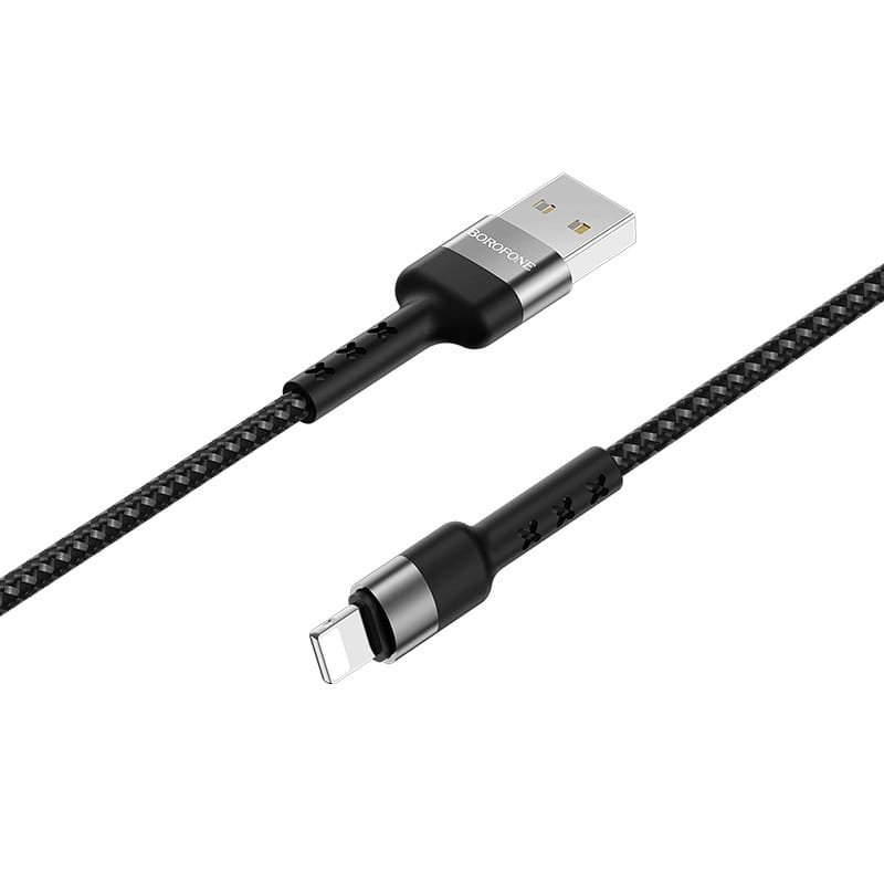 borofone-bx34-advantage-charging-data-cable-for-lightning-connectors BOROFONE USB-A to Lightning Cable – High-Quality Charging Cable for iPhone - Image 1
