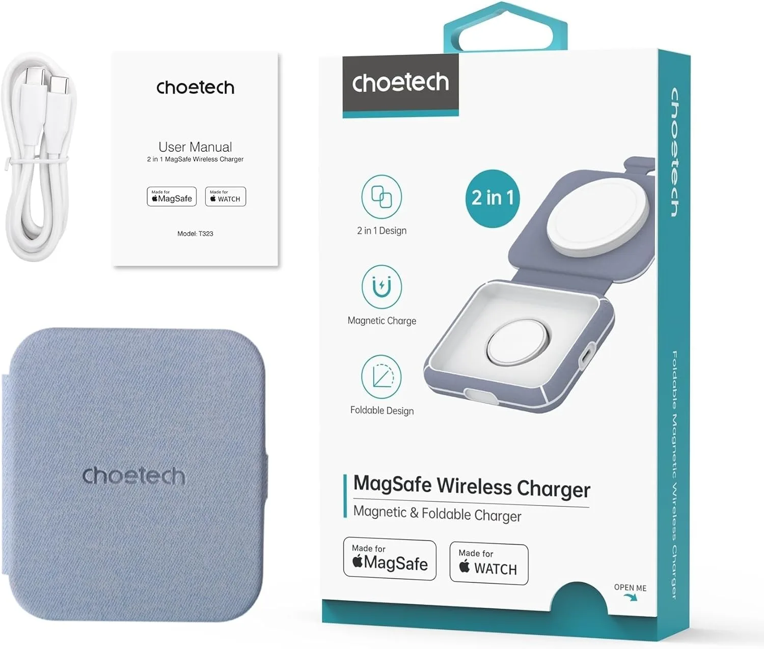 CHOETECH MagSafe Wireless Charger 2in1 - Image 9