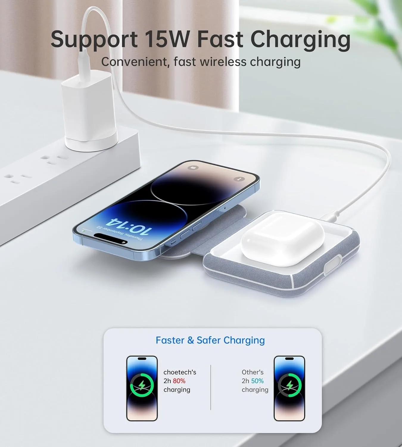 CHOETECH MagSafe Wireless Charger 2in1 - Image 5