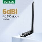 UGREEN Wireless USB Adapter AC650 High-Gain Dual Band - Image 2