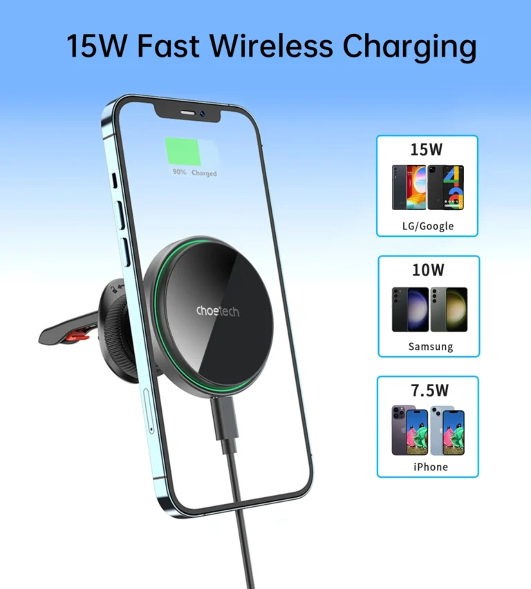CHOETECH Magnetic Wireless Car Charger thumbnail 3