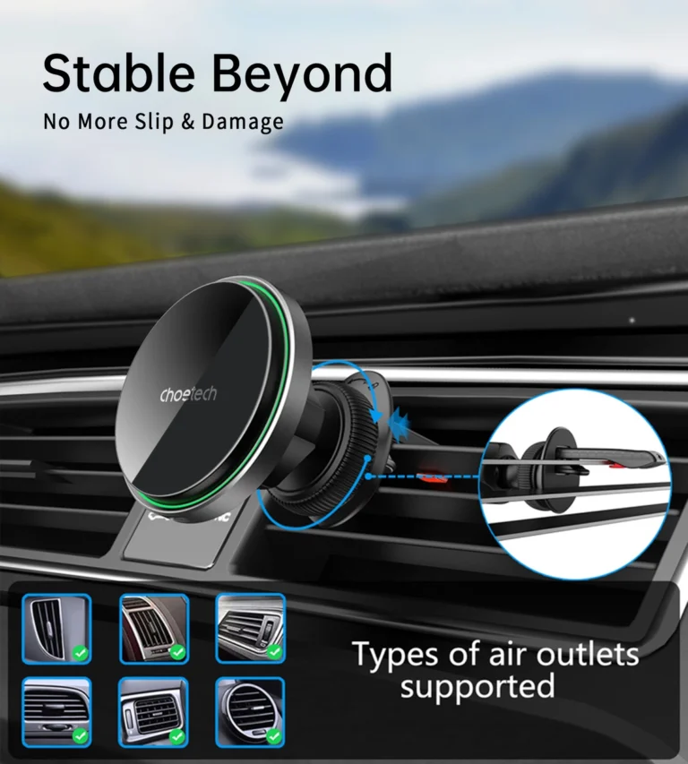 CHOETECH Magnetic Wireless Car Charger thumbnail 5