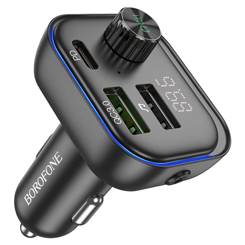 mpZJWVfZ1ueBKWVmRV3ONXCBF3JC8rko BOROFONE PD30W+QC3.0 In-Car Wireless FM Transmitter - Image 1