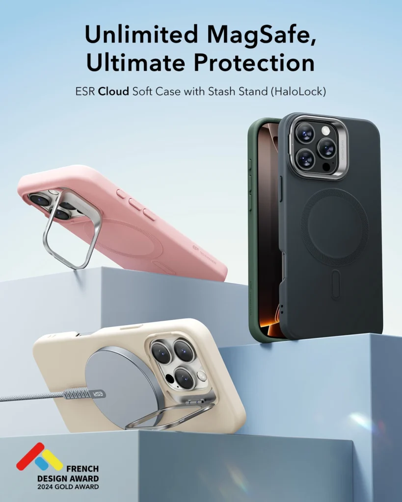 ESR Soft Case With Stash Stand Black thumbnail 2