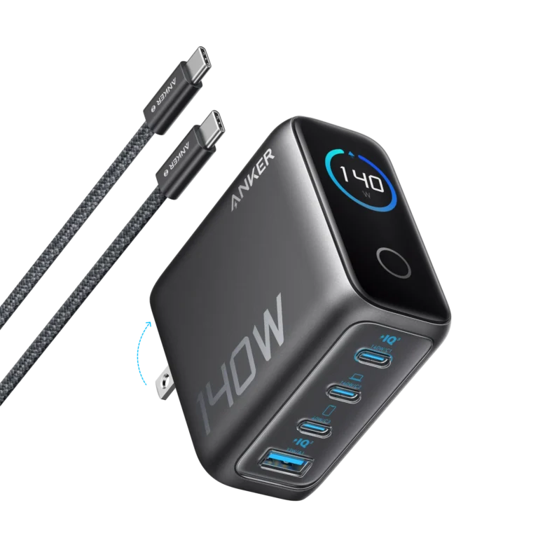 Anker Charger (140W, 4-Port, PD 3.1) with USB-C Cable