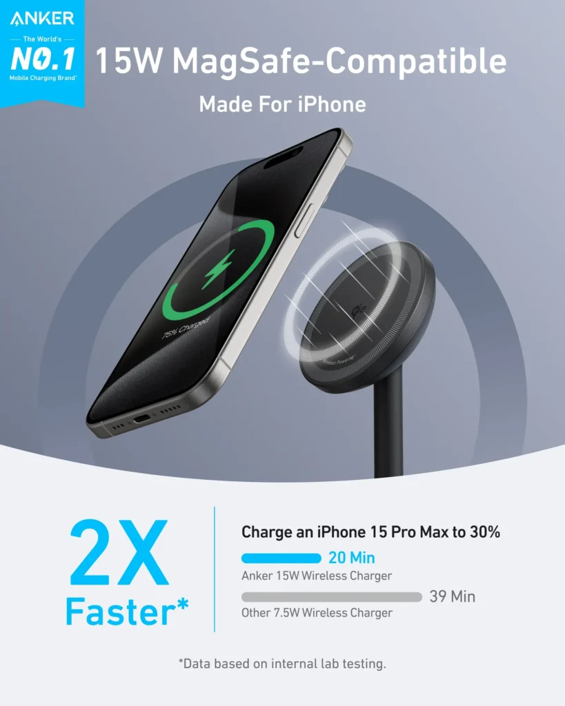 Anker MagGo Wireless Charger (Stand) thumbnail 2
