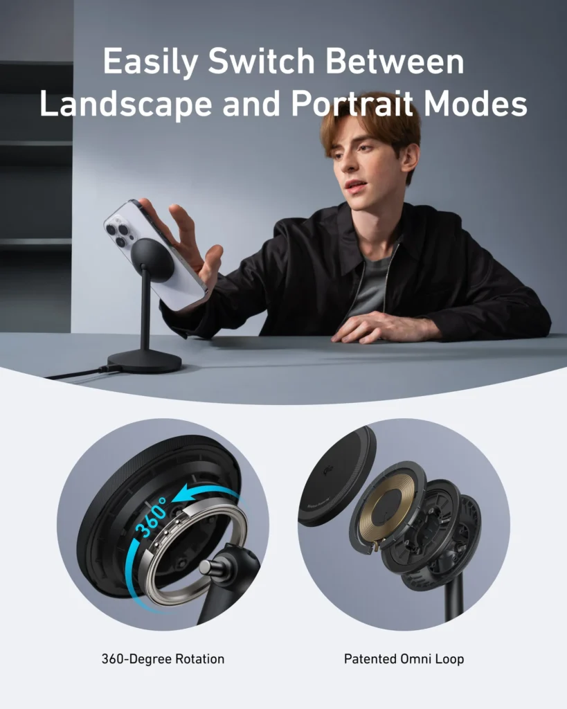 Anker MagGo Wireless Charger (Stand) thumbnail 3
