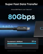 Anker Prime Thunderbolt 5 Cable (3.3 ft / 1.7 ft, 80 Gbps, 240W) - Image 3