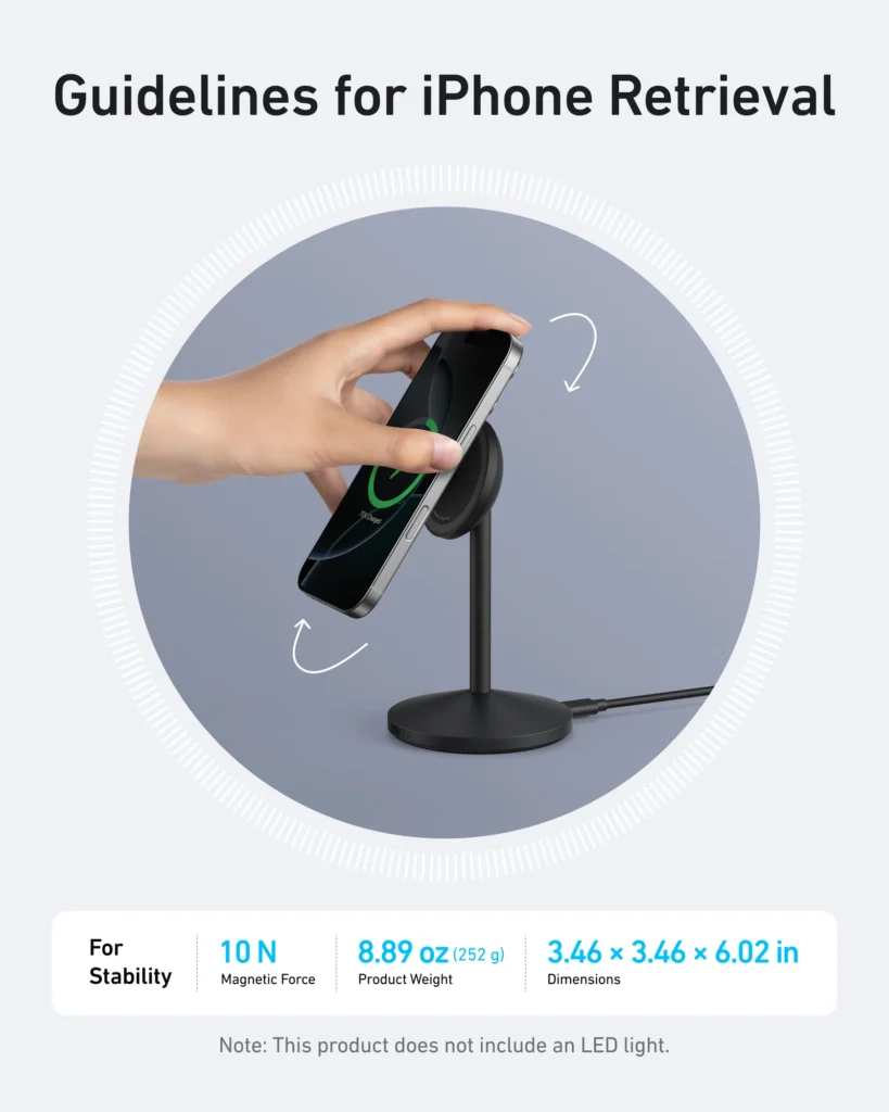 Anker MagGo Wireless Charger (Stand) thumbnail 6