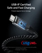 Anker Prime USB-C to USB-C Cable (240W, Upcycled-Braided) - 3ft - Image 6