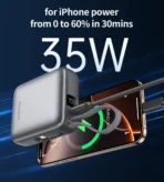 Choetech PowerLeap 10000mAh 35W Built-in USB-C Cable Mini Power Bank - Image 7