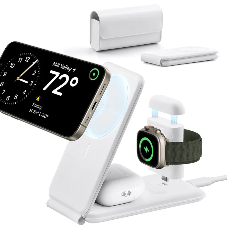HaloLock™ 3-in-1 Travel Wireless Charging Set – White