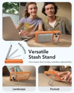 iPhone 17 Pro Classic Hybrid Magnetic Case (Camera Control, Stash Stand) - Frosted Orange - Image 3