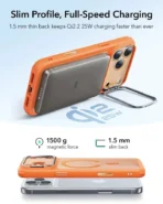 iPhone 17 Pro Classic Hybrid Magnetic Case (Camera Control, Stash Stand) - Frosted Orange - Image 5