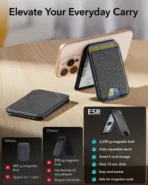 Classic Magnetic Wallet Stand for 5 cards - Midnight Black - Image 2