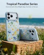 iPhone 17 Pro Max Classic Hybrid Magnetic Case (Camera Control, Stash Stand) - Tropical Paradise - Image 3
