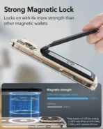 Classic Magnetic Wallet Stand for 5 cards - Midnight Black - Image 3