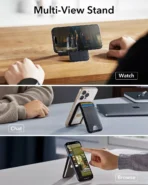 Classic Magnetic Wallet Stand for 5 cards - Midnight Black - Image 4